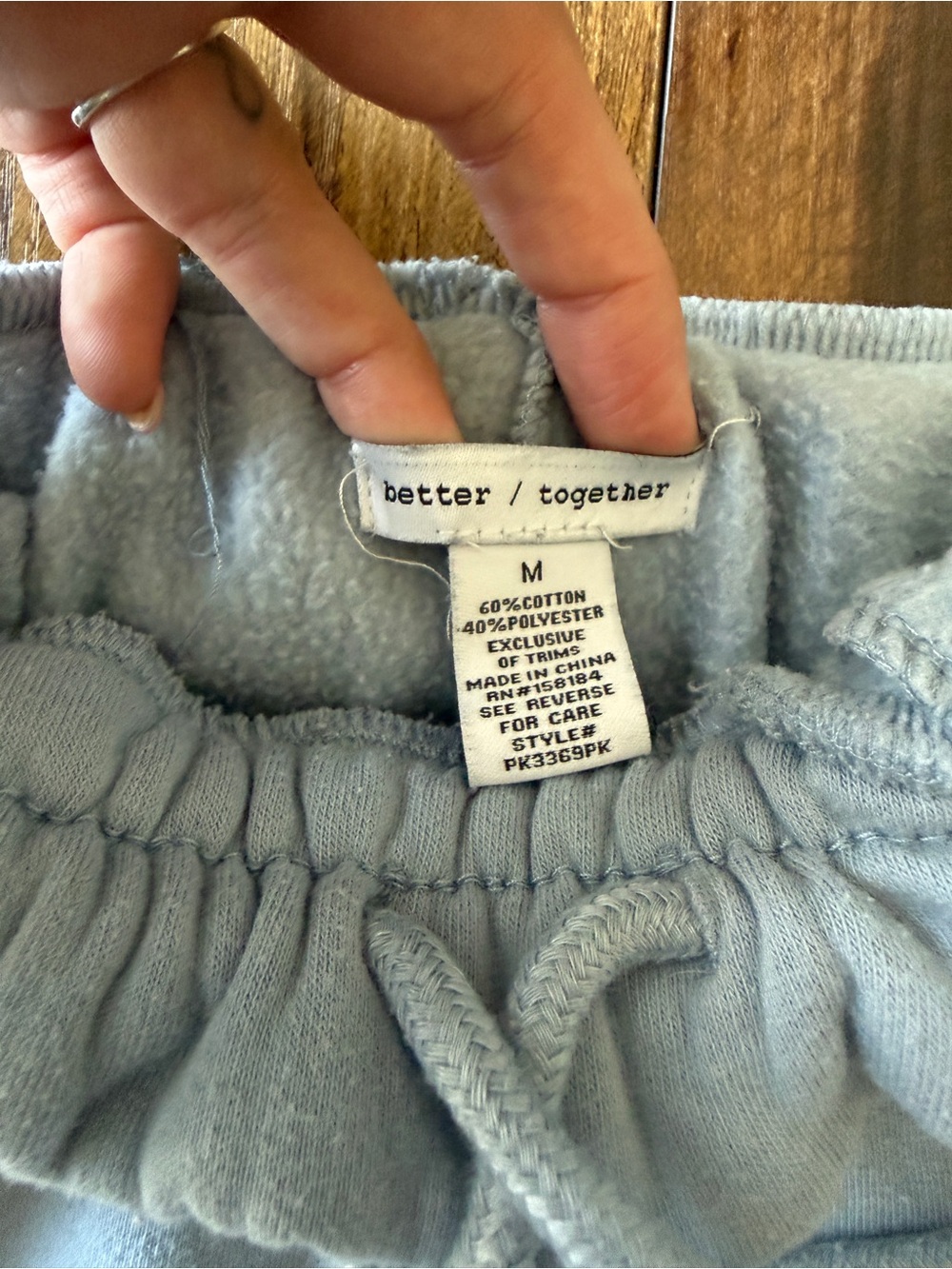 Women's Wide-Leg Drawstring Sweats in Light Blue - Picture 6 of 8